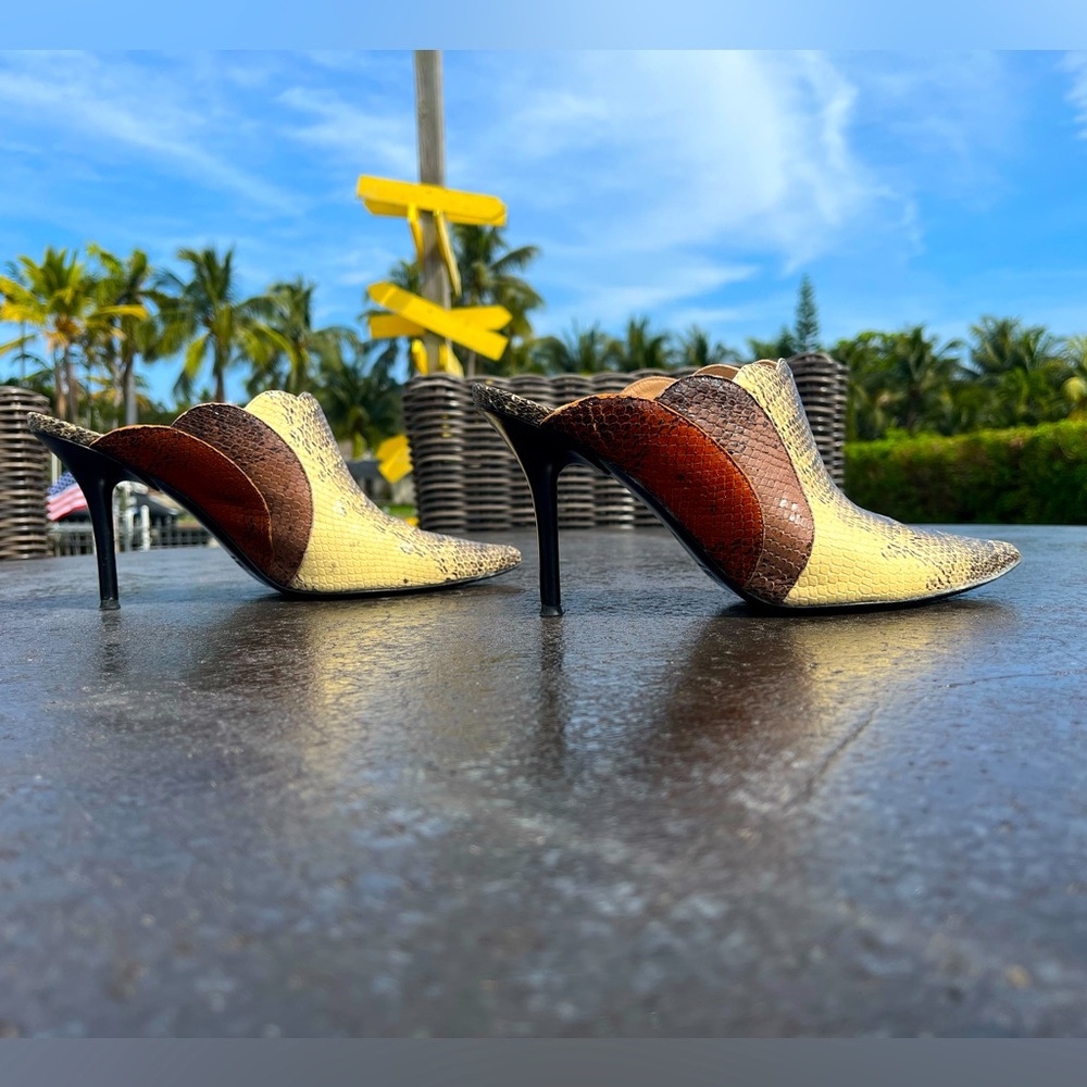 Chloè snakeskin mule heels